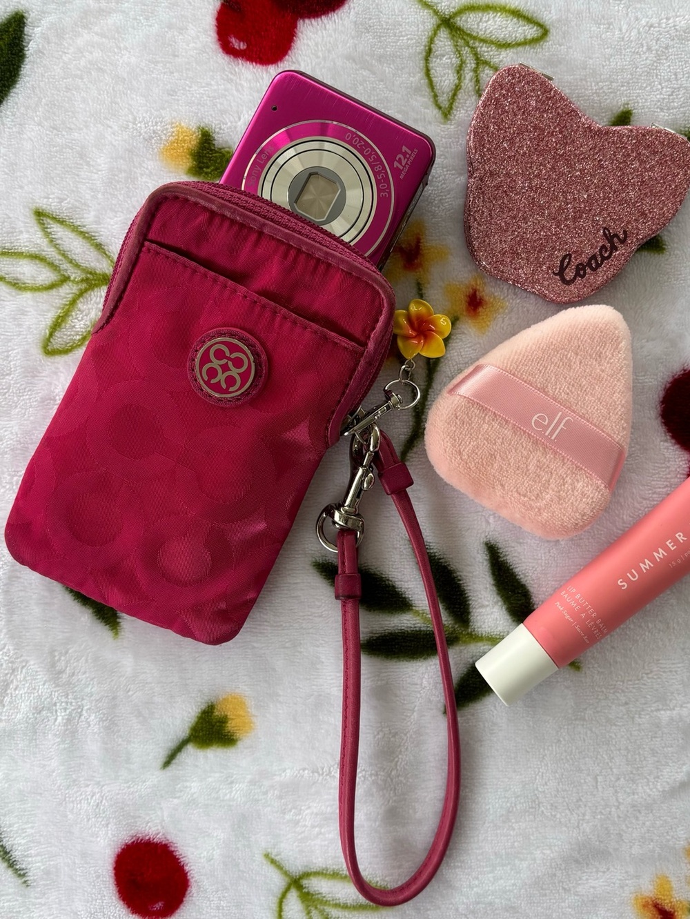 Coach Pink Op Art C Digital Camera Case or Wristlet